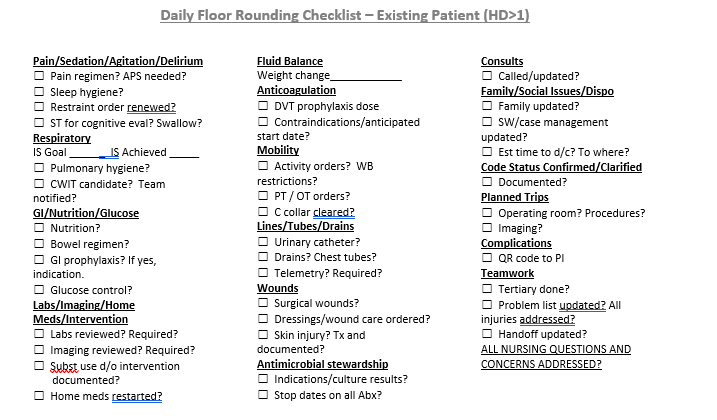 A checklist with many medical information

Description automatically generated with medium confidence